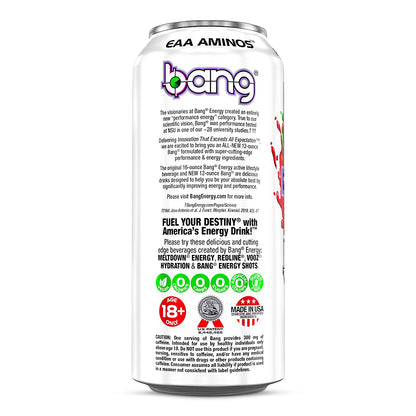 BANG Energy Drink - Zero Calories, Sugar Free, With Super Creatine, Ultra CoQ10 - Delish Strawberry Kiss, 16oz Cans (Pack of 12)