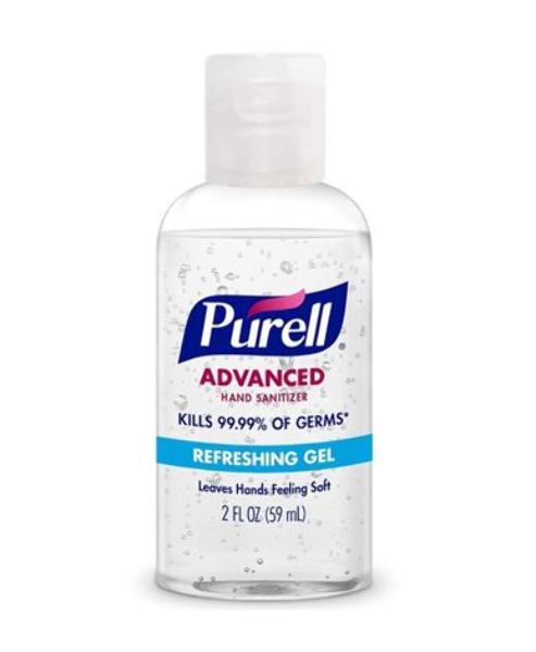 Purell Advanced Instant Hand Sanitizer Refreshing Gel - Travel Size, 2 fl oz Flip-Cap Bottle (Pack of 12)