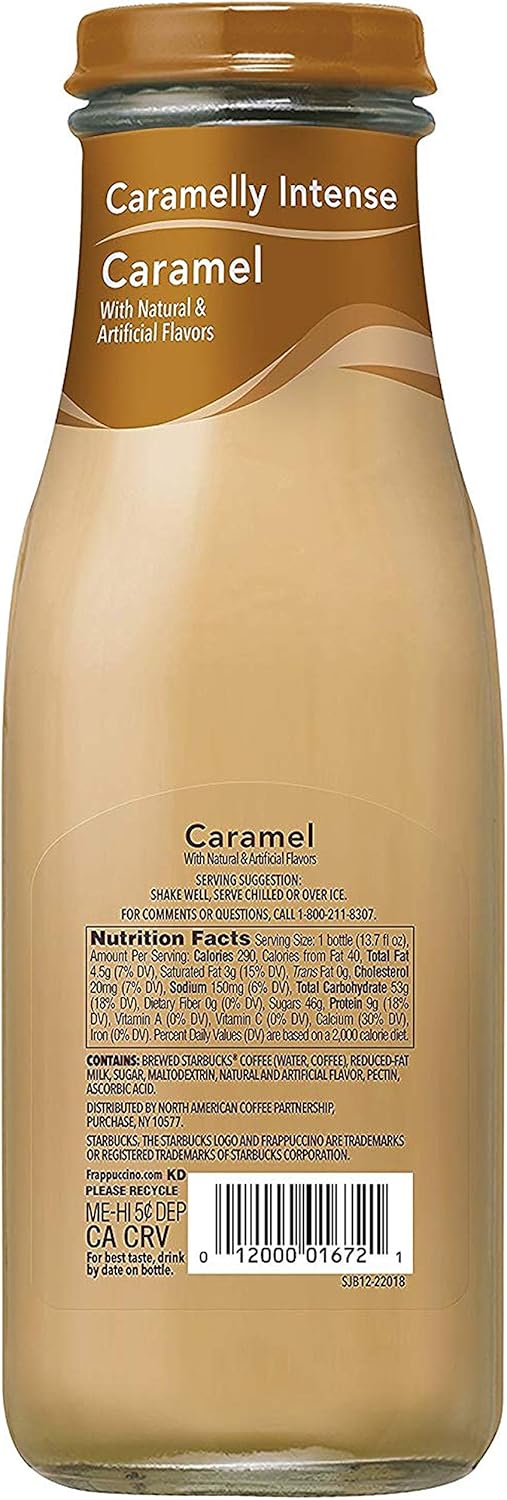 Starbucks Frappuccino Coffee Drink, Caramel, 13.7 fl oz Bottles (12 Pack)